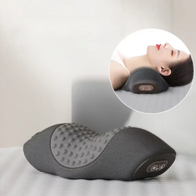 Ортопедическая массажная подушка для шеи PILLOW, три режима, эргономичная форма