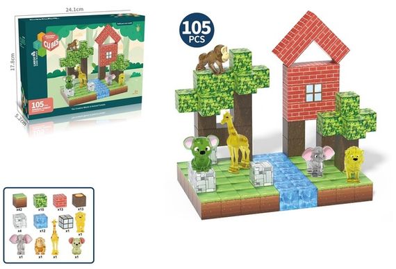 Конструктор My World Магнітні блоки 2.3 см , 105 елементів