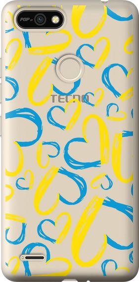 Чехол на Tecno Pop 2F B1F Сердца UA "5292u-2391-17620"