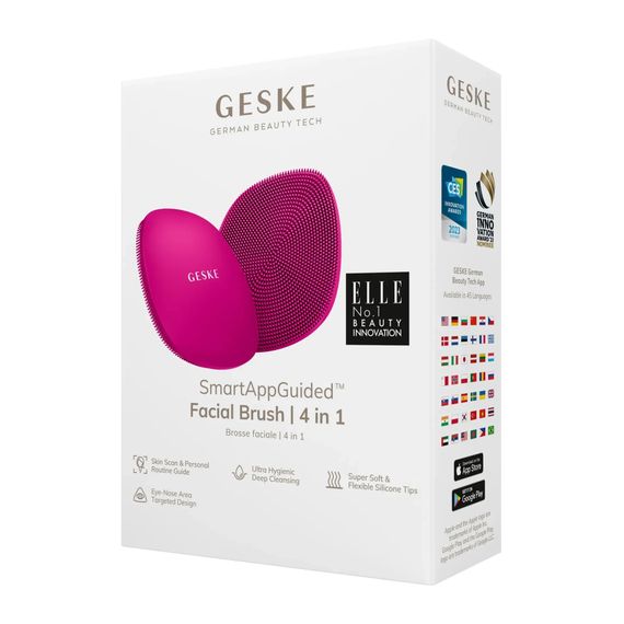 Щітка для обличчя GESKE Facial Brush 4в1 white, Малиновий | Зображення 7