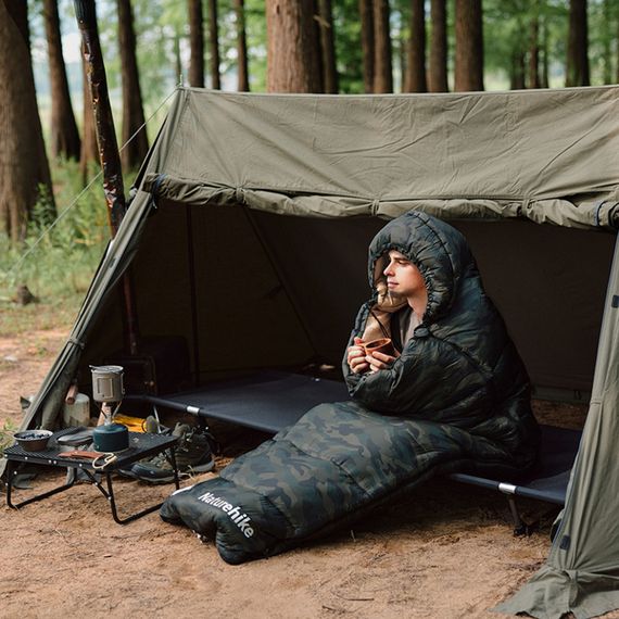 Спальний мішок з капюшоном Naturehike M320 CNK2350WS023, зелений камуфляж, лівий | Зображення 7