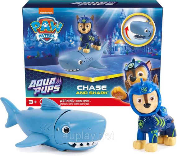 Набор фигурок Щенячий Патруль Аква щенки Гонщик и акула Оригинал Paw Patrol Aqua Pups Chase and Shark