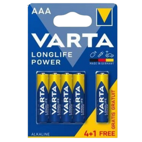 Батарейка лужна AAA/LR03 (бл-4+1шт) VARTA Longlife Power