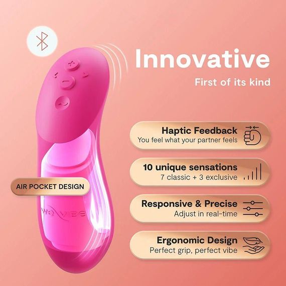 Вибратор для пар We-Vibe Chorus Pro Electric Pink с пультом и приложением, розовый Sex Aura | Зображення 9