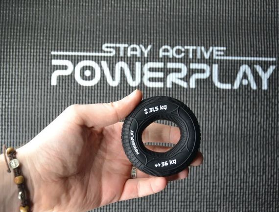 Еспандер кистьовий силіконовий PowerPlay PP-4330 Hand Grip Loops Hard 31.5-36 кг Чорний (PP_4330_Black_(31.5-36kg)) | Зображення 1