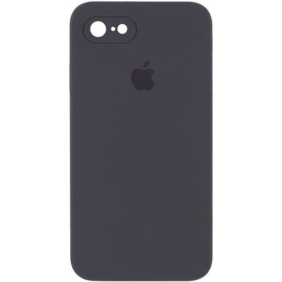 Чехол Silicone Case Square Full Camera Protective (AA) для Apple iPhone 7 / 8 / SE (2020) (4.7") Рожевий/Light pink Жовтогарячий/Papaya