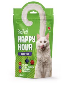 Лакомство для кошек лосось, ягненок, курица, черника и клюква Reflex Happy Hour, 60 гр