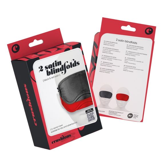 Набор из 2 масок для глаз CRUSHIOUS, чёрная и красная Sex Aura | Зображення 1