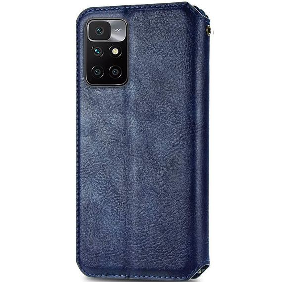 Шкіряний чохол-книжка GETMAN Cubic (PU) для Xiaomi Redmi 10 Штучна шкіра, Слот для візитки, Синій | Зображення 2
