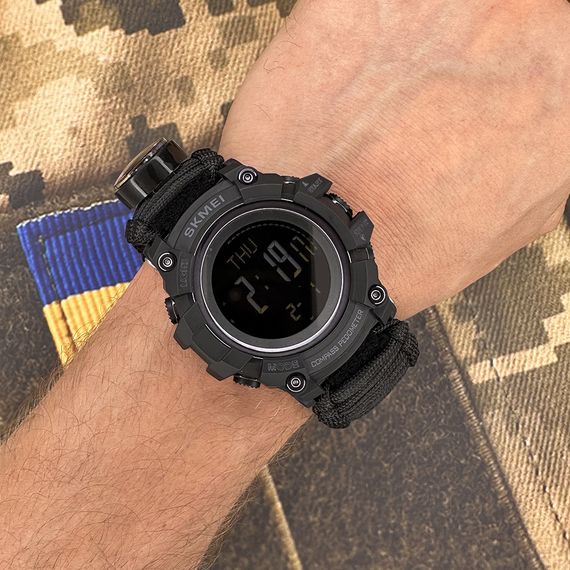Чоловічий годинник Skmei 1356BK Black Tactic Compass | Зображення 3