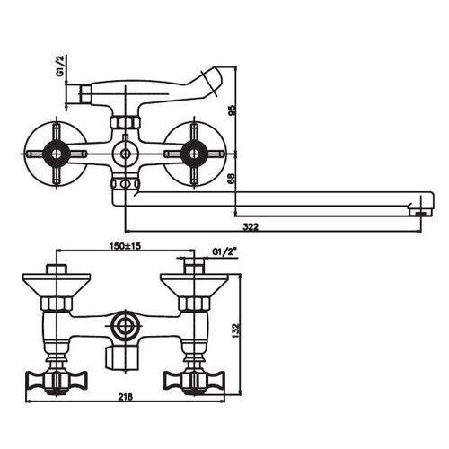 Змішувач для ванни Haiba ZEON 140 HB0419 | Зображення 1