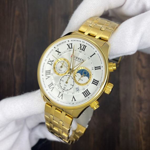 Чоловічий годинник Curren 8427 Gold-White | Зображення 3