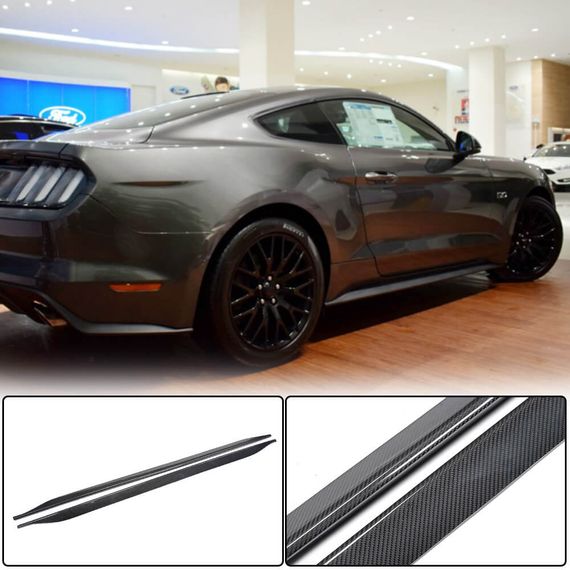 Боковые Пороги V1 (Карбон) для Ford Mustang 2015-2023 гг