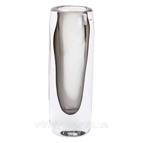 Ваза скляна прозора 7.7х5.5х24.5 см для квітів декоративна 200 мл Сіра HP-10-16