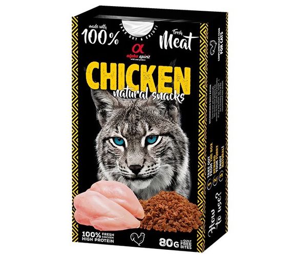 Ласощі для котів з куркою Alpha Spirit Chicken Natural Snacks Cat, 80 гр