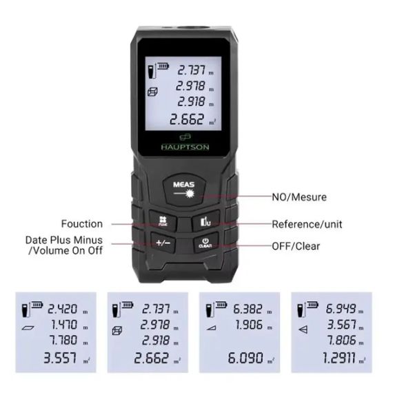 Цифровий лазерний далекомір рулетка HAUPTSON 70 метрів | Зображення 2