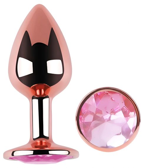 Анальна пробка EGZO Rose Gold Round Plug S з рожевим кристалом, рожеве золото Sex Aura | Зображення 1