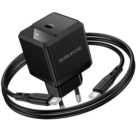 МЗП Borofone BN18 Intenso PD20W (1USB-C) + кабель Type-C to Type-C Black | Зображення 2