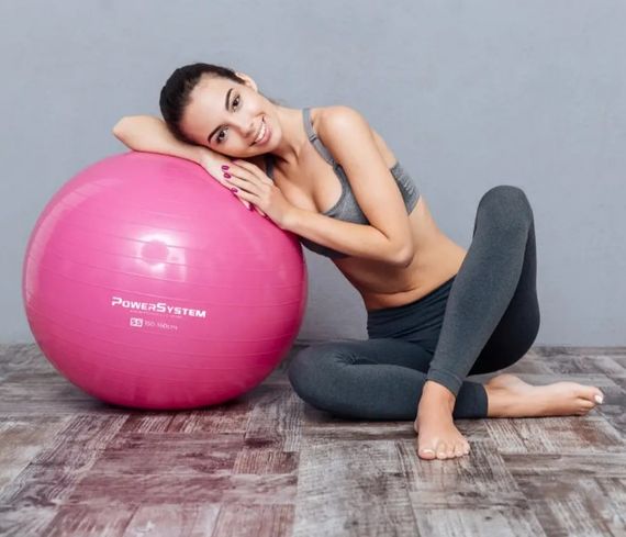 М'яч для фітнесу (фітбол) Power System PS-4018 Ø85 cm PRO Gymball Pink (PS-4018PI-0) | Зображення 7