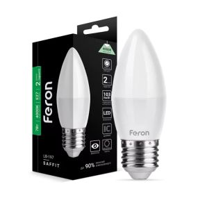 Лампа світлодіодна LED Feron C37 7W E27 4000K LB-197
