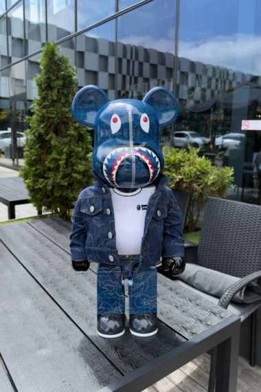 Фигурка Bearbrick WGM Levis дизайнерська статуетка ведмідь Беарбрік 70 см mb043 синя | Зображення 7