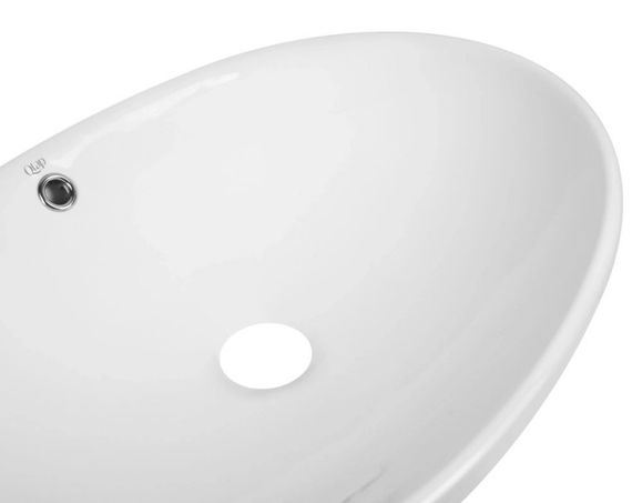 Комплект Qtap Dove: Раковина накладна овальна 635x420x150 мм White + Донний клапан PU02O (QT06113077WN47309) | Зображення 3