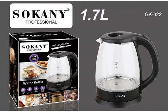 Електрочайник SOKANY GK-322 Китайський вид штекера (44493-GK-322_552) | Зображення 2