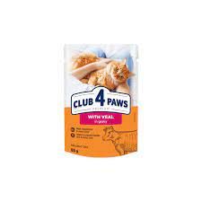 Club 4 Paws "З телятиною в соусі" Повнораційний консервований корм для дорослих кішок 85 г. 85 г