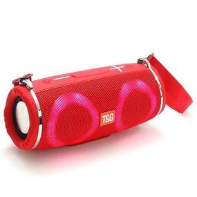 Портативная колонка TG642 с RGB подсветкой и ремешком. Цвет: красный