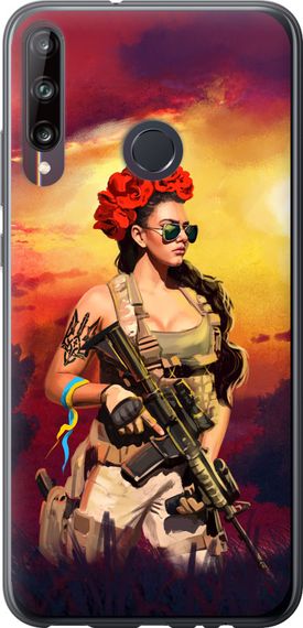 Чехол на Huawei P40 Lite E Украинка с оружием "5316u-1875-17620"