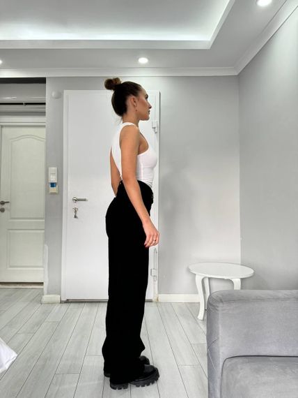 Джинсы женские классические с высокой талией цвет черный 😍 38 | Зображення 3