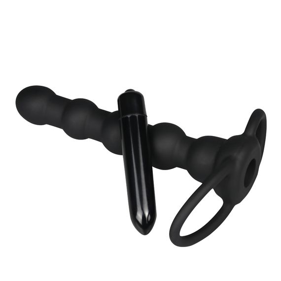Насадка для подвійного проникнення - Anal Indulgence Collection Vibrating Rock Balled Double Prober | Зображення 4
