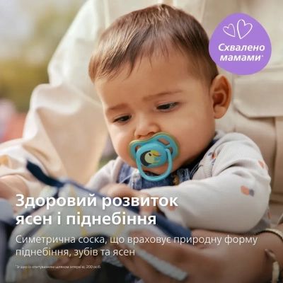 Пустышка Philips AVENT Ultra Air 6-18 місяців 2 шт, зелено-блакитна (SCF087/11) | Зображення 2