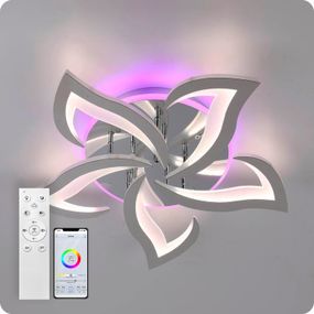 Люстра світлодіодна 517 Light 3color з пультом 80Вт Хром (02074)