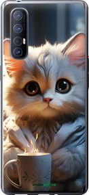 Чохол на Oppo Reno 3 Pro Білий кіт "5646u-1878-2448"