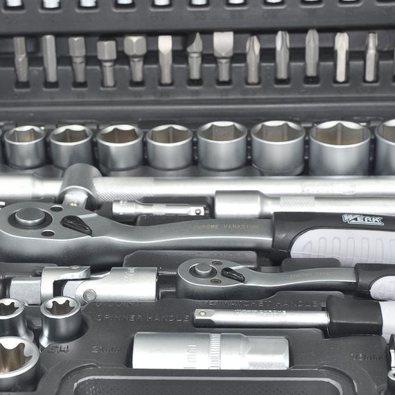 Набор инструментов профессиональный 1/2" и 1/4" 82 ед. WERK 70223 | Зображення 5