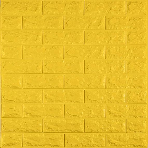 3D панель самоклеюча цегла Жовтий 700х770х7мм (010-7) SW-00000049
