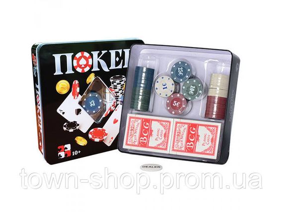 Настольная игра Покер 3896A в металлической коробке | Зображення 1