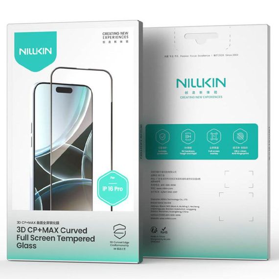 Захисне скло Nillkin (CP+ max 3D) (full glue) для Apple iPhone 16 (6.1") Чорний | Зображення 5