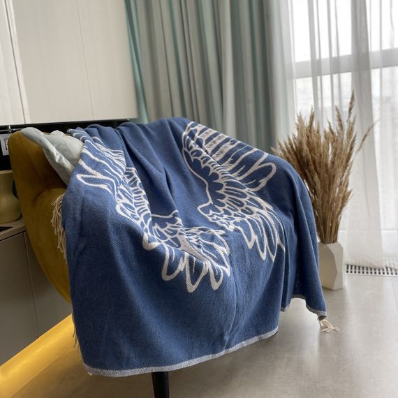 Плед SoundSleep Wings бавовняний 140х200 см синій (653590756125) | Зображення 2