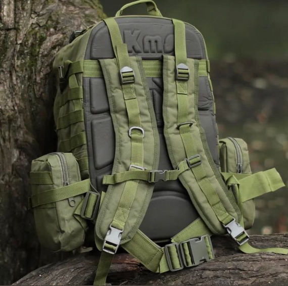 Военно-тактический рюкзак Molle Assault 55 L+ 3 органайзера Олива | Зображення 3