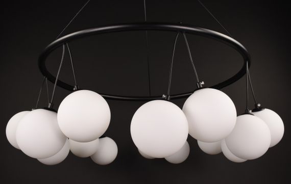 Люстра підвісна на 14 лампочок 27521 Чорний 45-160х85х85 см. | Зображення 9