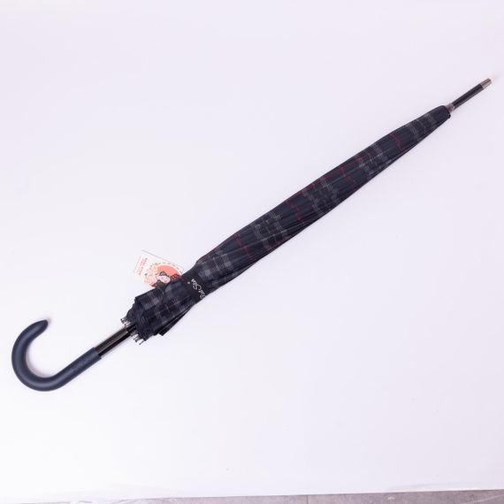 Класична парасолька-тростина напівавтомат з поліестеру 16 спиць діаметр 117 см Синя HP-23-4BL | Зображення 1