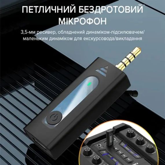Подвійний бездротовий петличний мікрофон K35 (AUX 3.5mm) | Зображення 1