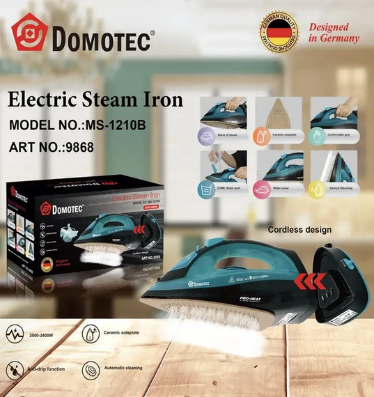 Беспроводной утюг Domotec MS-1210B с отпаривателем 2400 Вт | Зображення 3