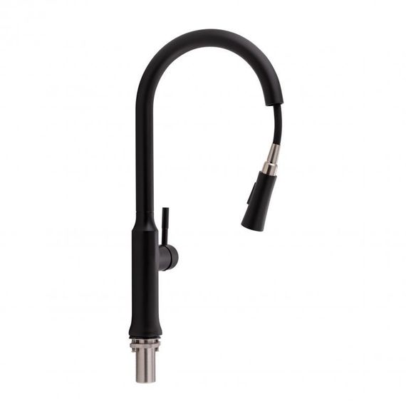 Смеситель для кухни Qtap Baruska с выдвижным изливом QTBAR9137103UB Black Matt | Зображення 2