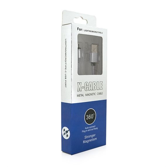 Магнитный кабель PiPo USB 2.0/Lighting, 2m, 2А, тканевая оплетка, брон арт.18169 | Зображення 2