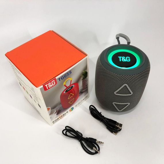 Колонка музична з підсвічуванням bluetooth TG655, Bluetooth колонка з можливістю підключення флешки QU-13 | Зображення 7
