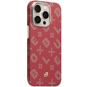 TPU+PC чехол Blueo Gilded Tactile Woven with MagSafe для Apple iPhone 15 Pro (6.1") Red