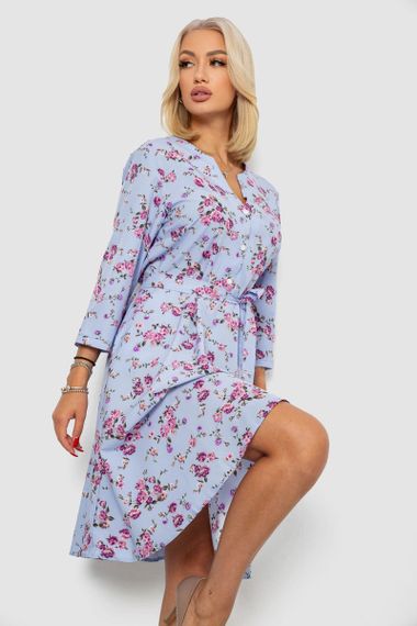Платье софт с принтом, цвет голубой, 230R0032-5 | Зображення 2